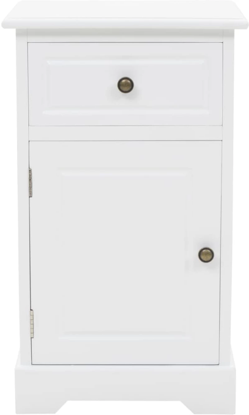 vidaXL Κομοδίνο 35 x 32 x 59 εκ. από MDF και Ξύλο Πεύκου  Λευκό