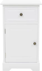 vidaXL Κομοδίνο 35 x 32 x 59 εκ. από MDF και Ξύλο Πεύκου  Λευκό