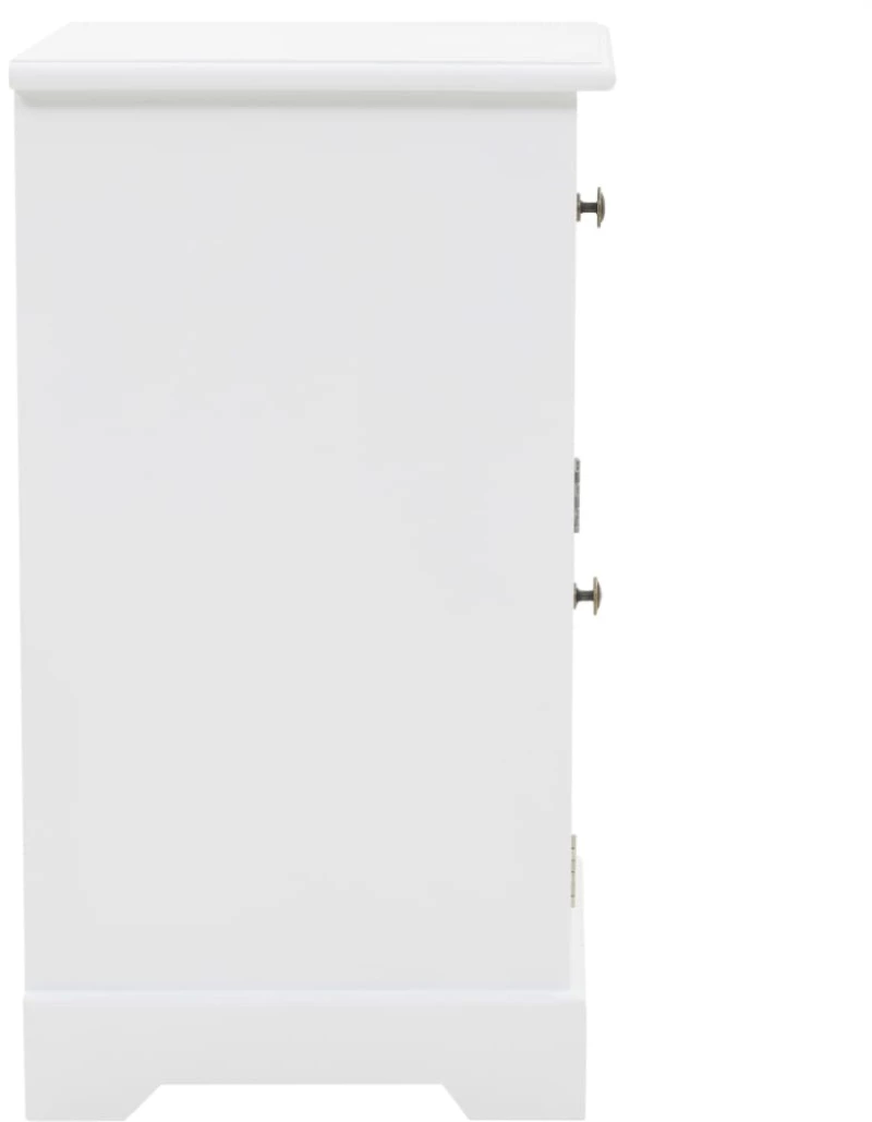 vidaXL Κομοδίνο 35 x 32 x 59 εκ. από MDF και Ξύλο Πεύκου  Λευκό