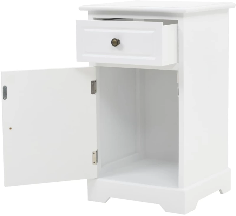 vidaXL Κομοδίνο 35 x 32 x 59 εκ. από MDF και Ξύλο Πεύκου  Λευκό