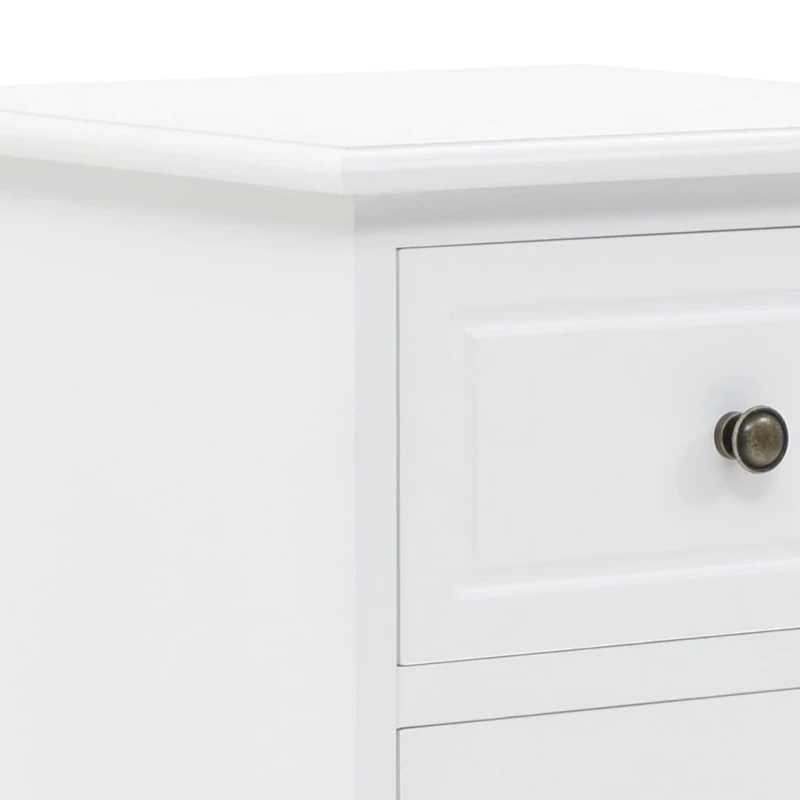 vidaXL Κομοδίνο 35 x 32 x 59 εκ. από MDF και Ξύλο Πεύκου  Λευκό