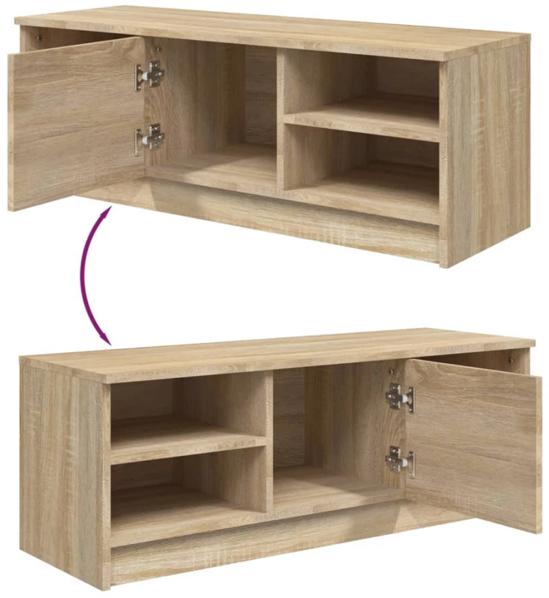 vidaXL Έπιπλο Τηλεόρασης Sonoma Δρυς 102x35,5x36,5εκ. Επεξεργ. Ξύλο N/A Καφέ