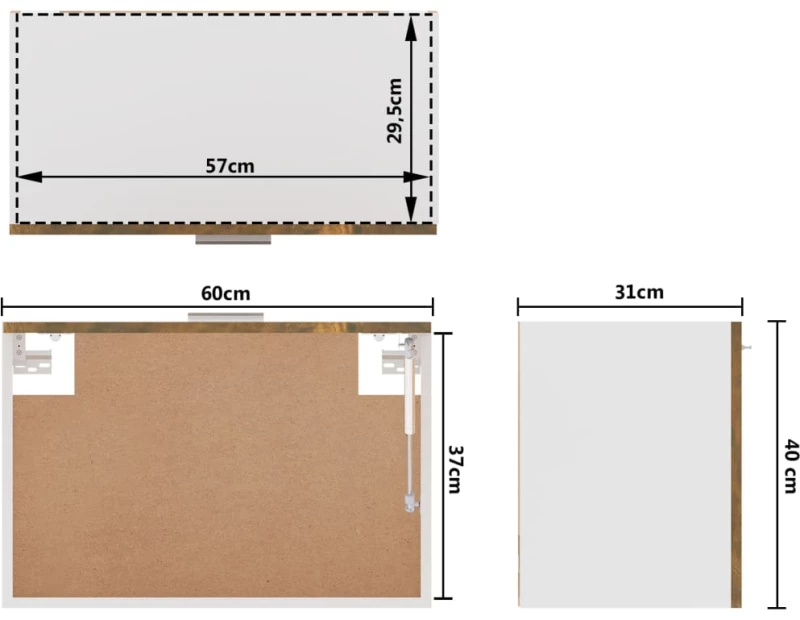 vidaXL Ντουλάπι Κρεμαστό Καπνιστή Δρυς 60x31x40 εκ. Επεξεργασμένο Ξύλο  Καφέ