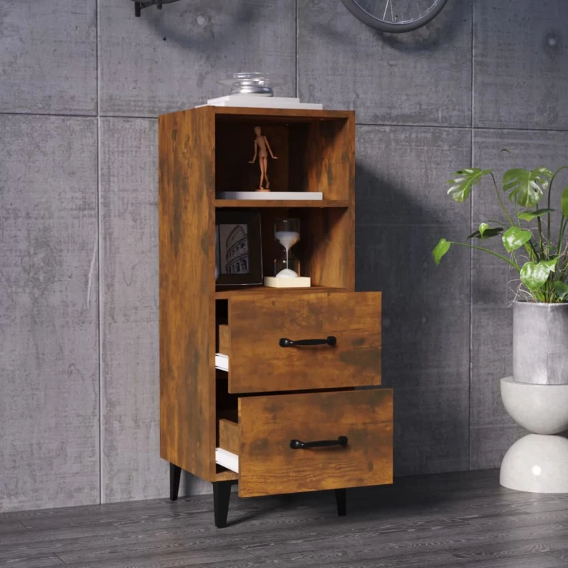 vidaXL Ντουλάπι Καπνιστή Δρυς 34,5 x 34 x 90 εκ. Επεξεργασμένο Ξύλο N/A Καφέ