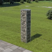 vidaXL Συρματοκιβώτιο Τοίχος 20x20x100 εκ. Γαλβαν.Χάλυβας + Καλύμματα 20 x 20 x 100 cm Ασήμι
