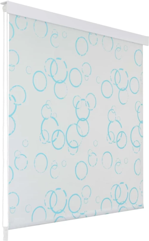 vidaXL Κουρτίνα Μπάνιου Ρολό Σχέδιο Φυσαλίδες 120 x 240 εκ. 120 x 240 cm Λευκό