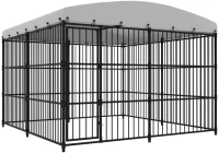 vidaXL Κλουβί Σκύλου Εξωτερικού Χώρου 300 x 300 x 210 εκ. με Στέγαστρο 300 x 300 x 210 cm Μαύρο