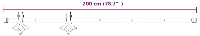 vidaXL Μηχανισμός Συρόμενης Πόρτας Λευκός 200 εκ. Ατσάλινος 200 cm Λευκό