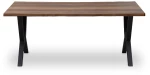 Τραπέζι Walter Megapap Mdf - μεταλλικό χρώμα καρυδί 160x80x75εκ.