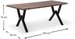 Τραπέζι Walter Megapap Mdf - μεταλλικό χρώμα καρυδί 160x80x75εκ.