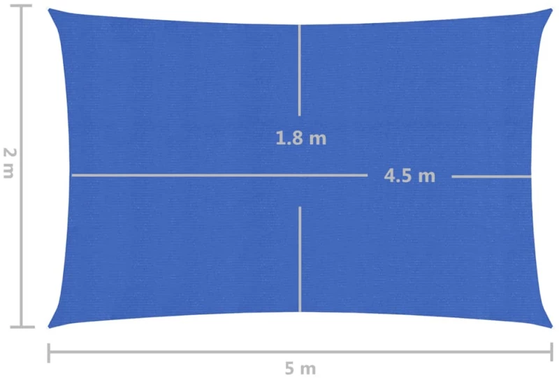 vidaXL Πανί Σκίασης Μπλε 2 x 5 μ. 160 γρ./μ² από HDPE 2 x 5 m Μπλε