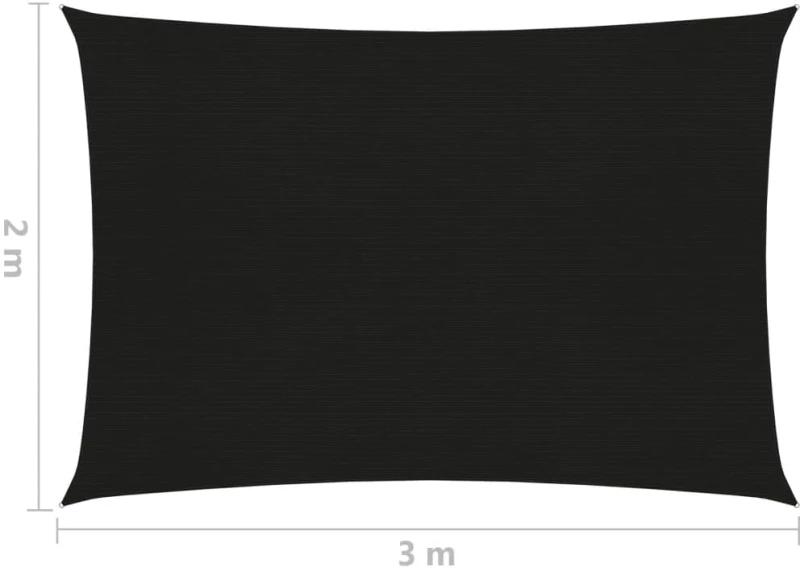 vidaXL Πανί Σκίασης Μαύρο 2 x 3 μ. από HDPE 160 γρ./μ² 2 x 3 m Μαύρο