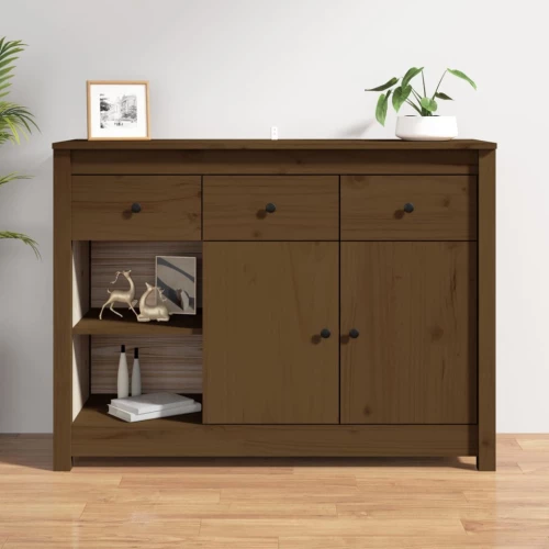 vidaXL Ντουλάπι Καφέ Μελί 100x35x74 εκ. από Μασίφ Ξύλο Πεύκου N/A Καφέ