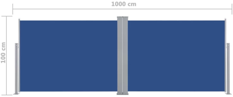 vidaXL Σκίαστρο Πλαϊνό Συρόμενο Μπλε 100 x 1000 εκ. 100 x 1000 cm Μπλε
