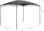 vidaXL Κιόσκι Ανθρακί 3 x 4 x 2,65 μ. 180 γρ./μ² 3 x 4 x 2.65 m Ανθρακί