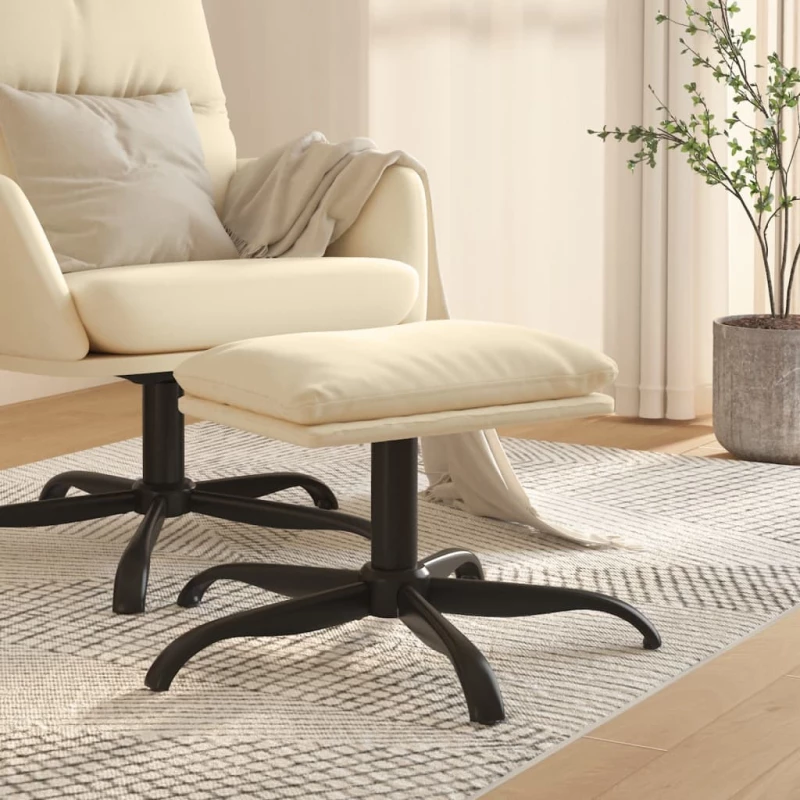 vidaXL Υποπόδιο Κρεμ 60 x 60 x 39 εκ. Υφασμάτινο N/A Κρεμ