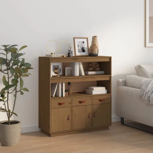 vidaXL Ντουλάπι Ψηλό Καφέ Μέλι 100x40x108,5 εκ. από Μασίφ Ξύλο Πεύκου N/A Καφέ