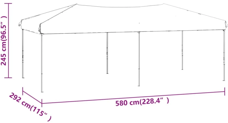 vidaXL Πτυσσόμενη Τέντα Εκδηλώσεων Λευκή 3x6 μ. 3 x 6 m Λευκό