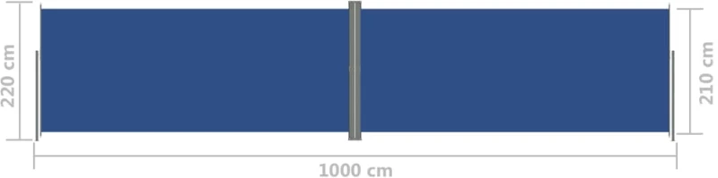 vidaXL Σκίαστρο Πλαϊνό Συρόμενο Μπλε 220 x 1000 εκ. 220 x 1000 cm Μπλε