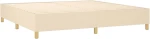 vidaXL Κρεβάτι Boxspring με Στρώμα Κρεμ 200x200 εκ. Υφασμάτινο 200 x 200 cm Κρεμ