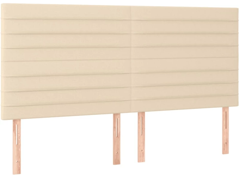 vidaXL Κρεβάτι Boxspring με Στρώμα Κρεμ 200x200 εκ. Υφασμάτινο 200 x 200 cm Κρεμ