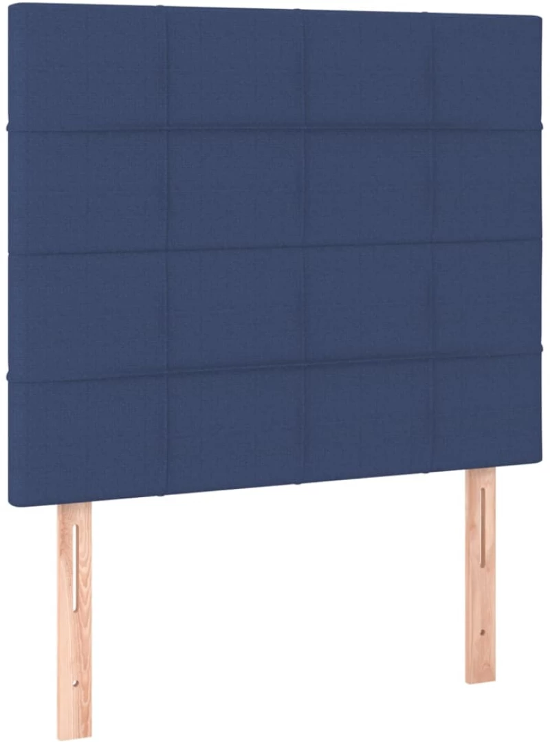 vidaXL Κρεβάτι Boxspring με Στρώμα Μπλε 90x190 εκ.Υφασμάτινο 90 x 190 cm Μπλε
