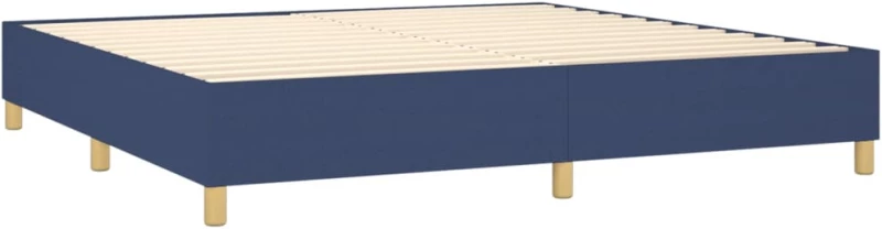 vidaXL Κρεβάτι Boxspring με Στρώμα Μπλε 200x200 εκ. Υφασμάτινο 200 x 200 cm Μπλε