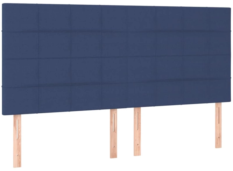 vidaXL Κρεβάτι Boxspring με Στρώμα Μπλε 200x200 εκ. Υφασμάτινο 200 x 200 cm Μπλε