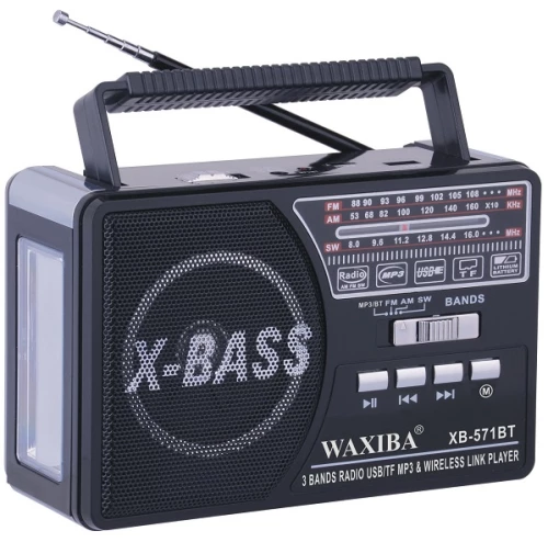 Επαναφορτιζόμενο ραδιόφωνο - XB-571BT - Waxiba - 005716 - Black