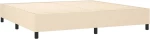 vidaXL Κρεβάτι Boxspring με Στρώμα Κρεμ 200x200 εκ. Υφασμάτινο 200 x 200 cm Κρεμ