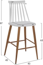 ΣΚΑΜΠΟ ΜΠΑΡ HM9300.01,ΛΕΥΚΟ, ΜΕΣΑΙΟΥ ΥΨΟΥΣ, 43x45x97  εκ. (Η τιμή αφορά το 1 τεμάχιο)