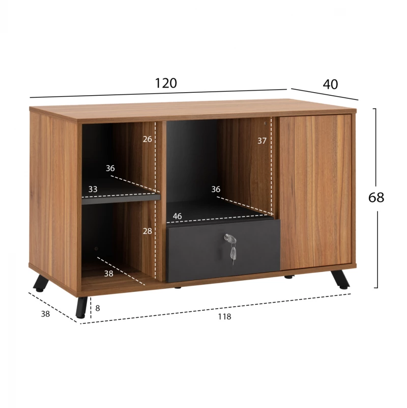 ΝΤΟΥΛΑΠΙ ΕΠΑΓΓΕΛΜΑΤΙΚΟ ΓΡΑΦΕΙΟΥ SUPREME HM2375 120X40X68Y εκ. (Η τιμή αφορά το 1 τεμάχιο)