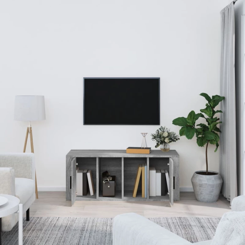 vidaXL Έπιπλο Τηλεόρασης Γκρι Sonoma 100x35x40 εκ. από Επεξεργ. Ξύλο N/A Γκρι