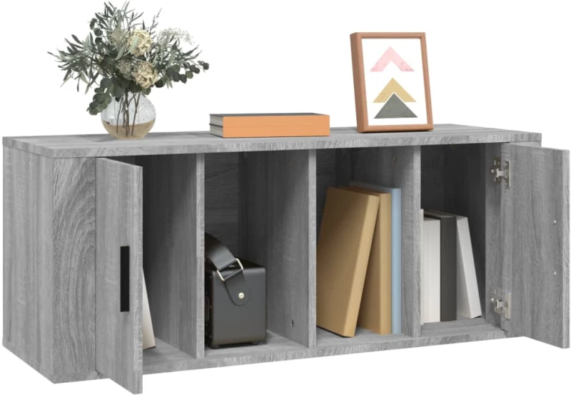 vidaXL Έπιπλο Τηλεόρασης Γκρι Sonoma 100x35x40 εκ. από Επεξεργ. Ξύλο N/A Γκρι