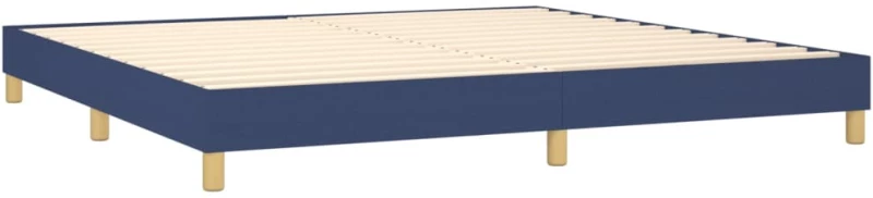 vidaXL Κρεβάτι Boxspring με Στρώμα Μπλε 200x200 εκ. Υφασμάτινο 200 x 200 cm Μπλε