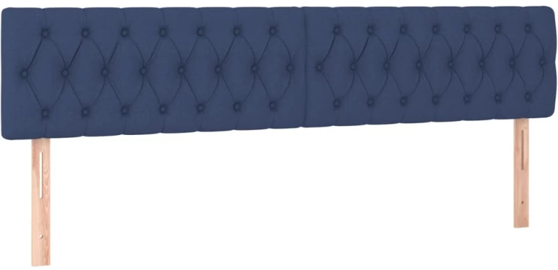 vidaXL Κρεβάτι Boxspring με Στρώμα Μπλε 200x200 εκ. Υφασμάτινο 200 x 200 cm Μπλε