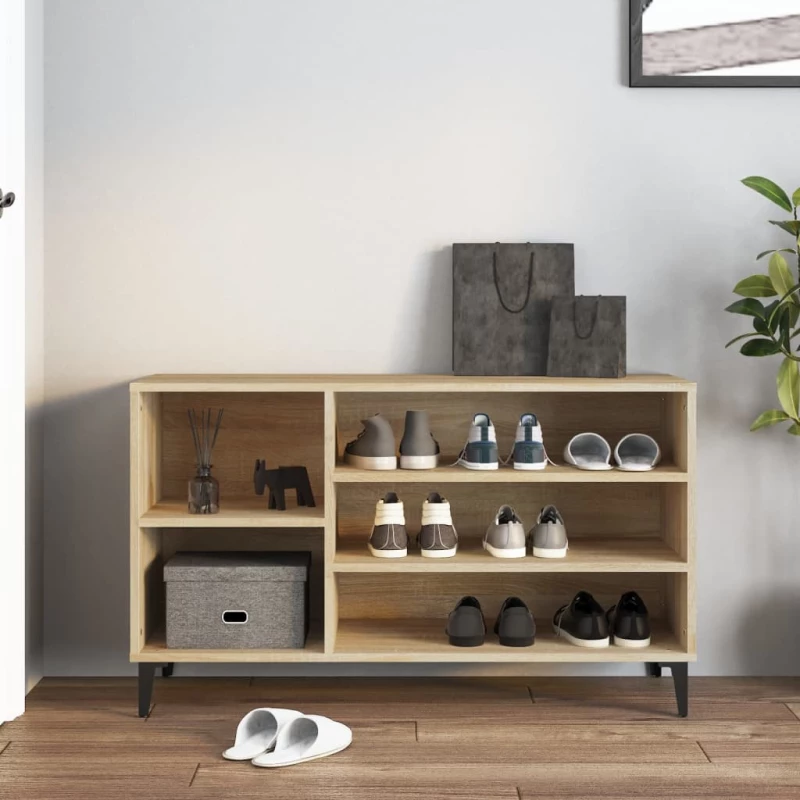 vidaXL Παπουτσοθήκη Sonoma Δρυς 102x36x60 εκ. από Επεξεργασμένο Ξύλο N/A Μπεζ