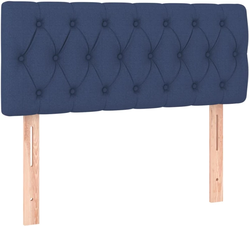 vidaXL Κρεβάτι Boxspring με Στρώμα & LED Μπλε 100x200 εκ. Υφασμάτινο 100 x 200 cm Μπλε