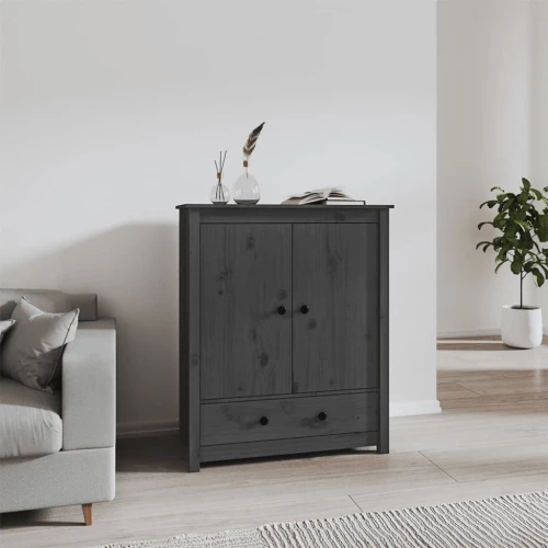 vidaXL Ντουλάπι Γκρι 83 x 41,5 x 100 εκ. από Μασίφ Ξύλο Πεύκου N/A Γκρι