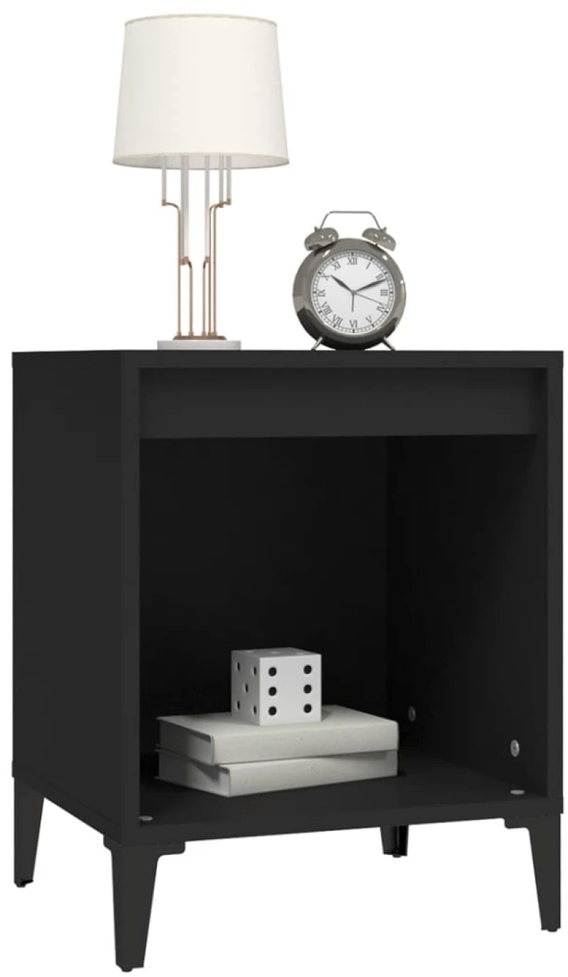 vidaXL Κομοδίνα 2 τεμ. Μαύρα 40 x 35 x 50 εκ. N/A Μαύρο