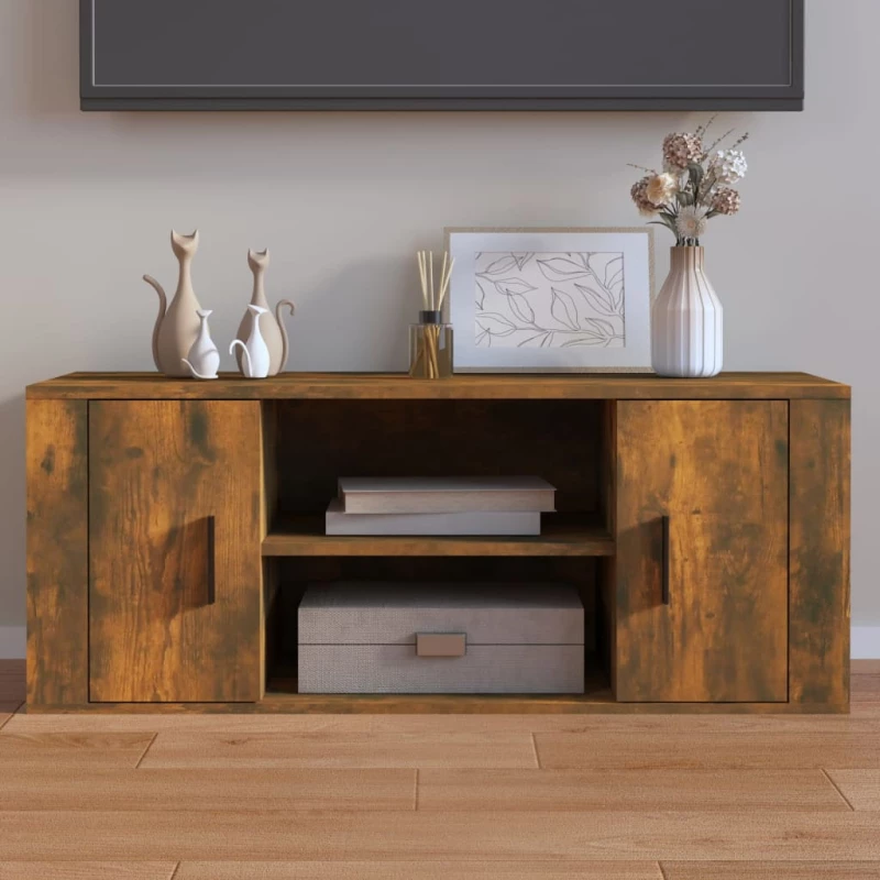 vidaXL Έπιπλο Τηλεόρασης Καπνιστή Δρυς 100x35x40 εκ. Επεξ. Ξύλο N/A Καφέ