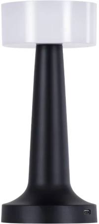 GloboStar® NANNA 76472 Μοντέρνο Επιτραπέζιο Φωτιστικό Πορτατίφ LED 1.5W 105lm 120° DC 5V Επαναφορτιζόμενο με Μπαταρία Li-ion 1800mAh - Διακόπτη Αφής με 3 Εναλλαγές Φωτισμού CCT Θερμό - Φυσικό - Ψυχρό 1500K - 4500K - 6000K Dimmable - D9 x 21cm - Μαύρο