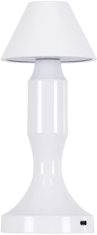 GloboStar® LUNNA 76476 Μοντέρνο Επιτραπέζιο Φωτιστικό Πορτατίφ LED 1.5W 105lm 120° DC 5V Επαναφορτιζόμενο με Μπαταρία Li-ion 1800mAh - Διακόπτη Αφής με 3 Εναλλαγές Φωτισμού CCT Θερμό - Φυσικό - Ψυχρό 1500K - 4500K - 6000K Dimmable - D9 x 23cm - Λευκό