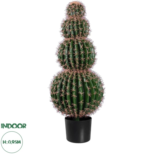 GloboStar® Artificial Garden FEROCACTUS 20138 Τεχνητό Διακοσμητικό Φυτό Φερόκακτος Υ95cm