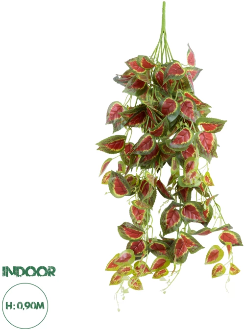 GloboStar® Artificial Garden COLEUS HANGING 20255 Τεχνητό Διακοσμητικό Κρεμαστό Φυτό Κολέος Υ90cm