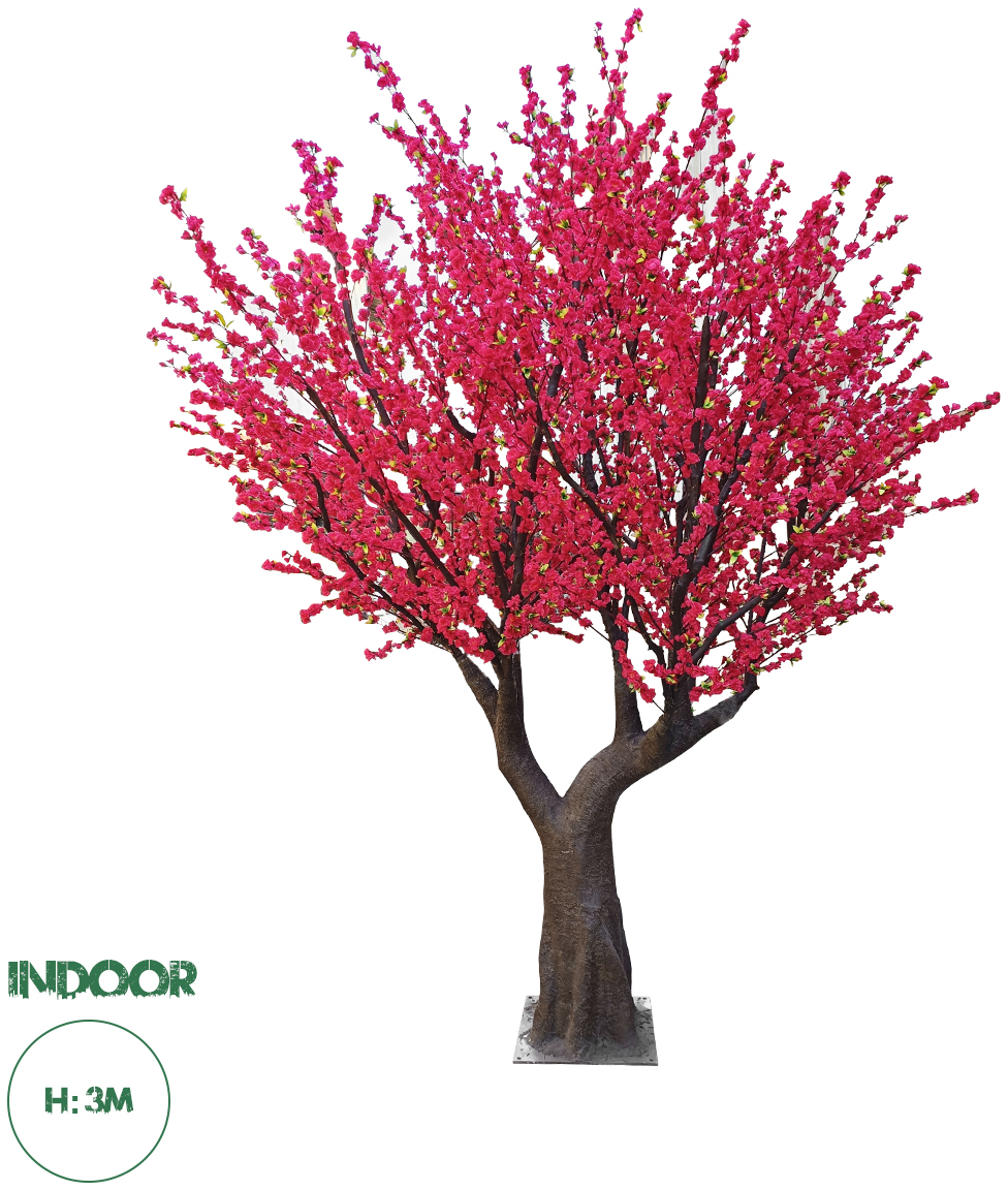 GloboStar® Artificial Garden PEACH BLOSSOM TREE 20168 Τεχνητό Διακοσμητικό Δέντρο Ανθισμένη Ροδακινιά Υ300cm