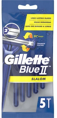 Gillette Razors Blue 2 Slalom - Ξυραφάκια μιας Χρήσης με 2 Λεπίδες 5τμχ.