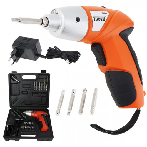 Σετ Βαλίτσα με Φορητό Επαναφορτιζόμενο Κατσαβίδι Μπαταρίας Δραπανοκατσάβιδο με Φακό LED 4.8V Λιθίου 45pcs TUOYE