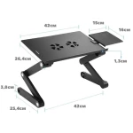 Πτυσσόμενο Τραπεζάκι Laptop Cooler με Βάση Mouse & 2 Ανεμιστήρες - Smart Foldable Τ8