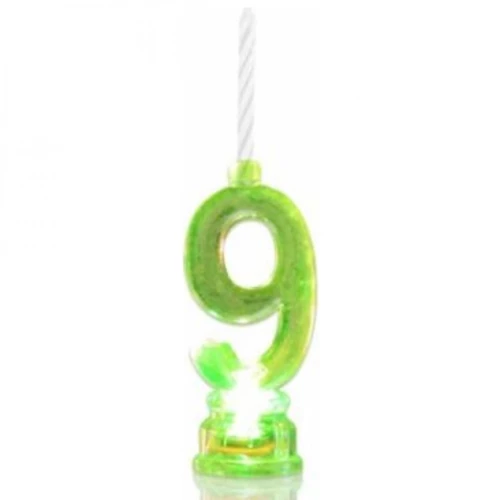 Φωτιζόμενη Led Βάση για Κεράκι Γενεθλίων Αριθμός 9 με 4 Κεράκια